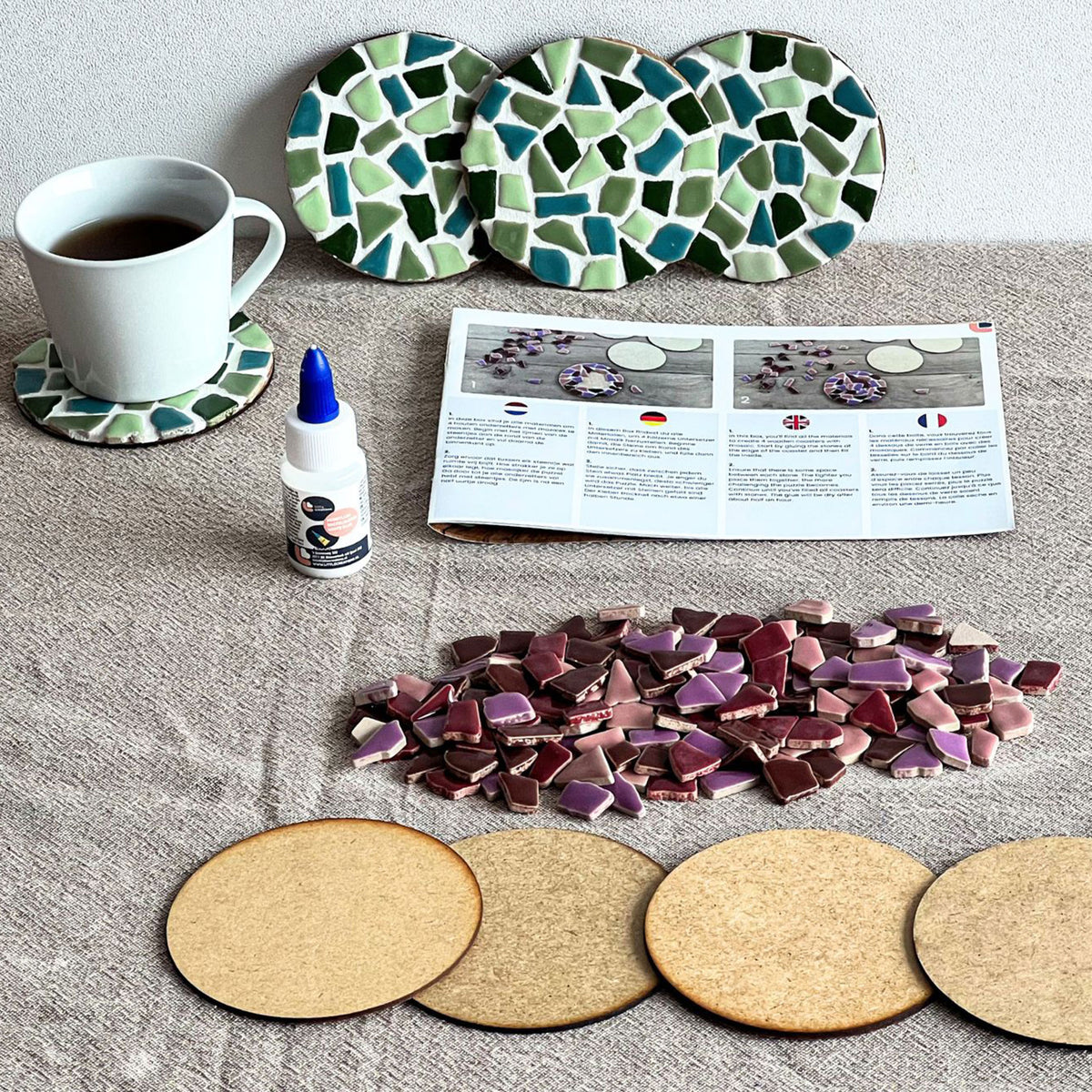 Mosaik-Untersetzer 4er-Set – DIY-Bastelset – Abbildung 8