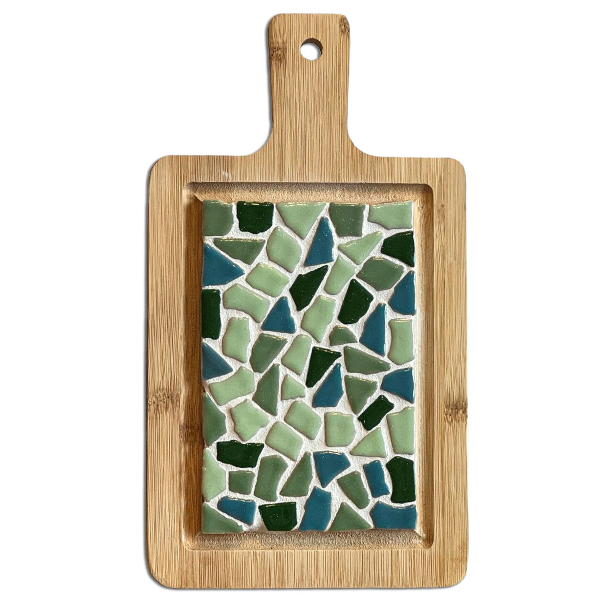 Mosaik-Servierbrett klein – DIY-Bastelset – Grün