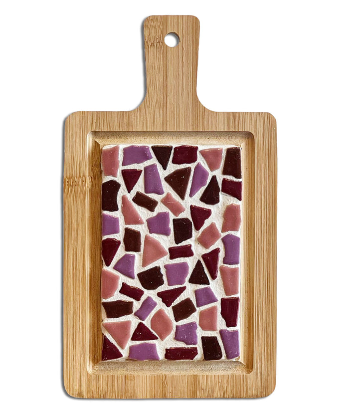 Mosaik-Servierbrett klein – DIY-Bastelset – Pink