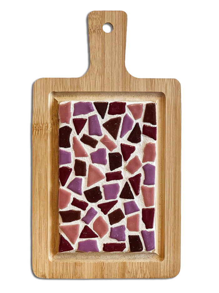 Mosaik-Servierbrett klein – DIY-Bastelset – Pink