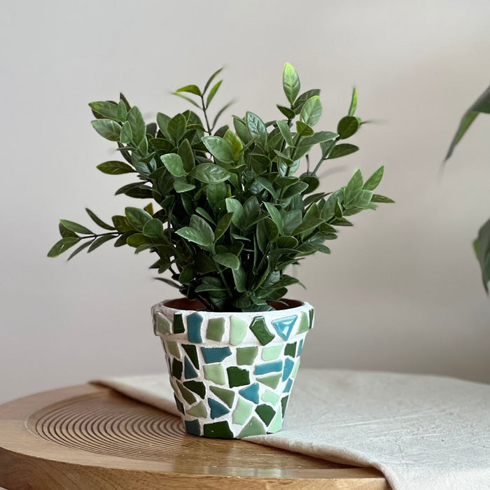Mosaik-Blumentöpfe 2er-Set – DIY-Bastelset – Grün
