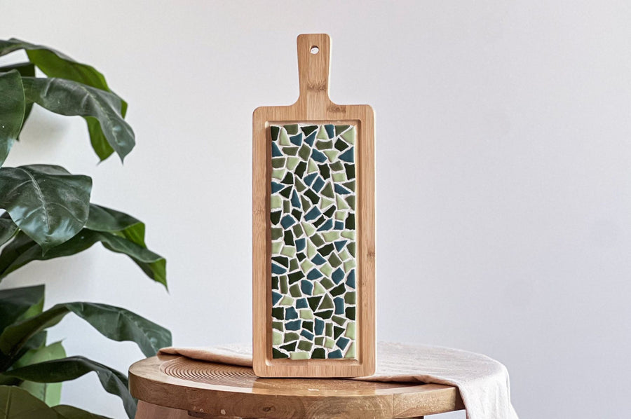 Mosaik-Servierbrett groß – DIY-Bastelset – Grün