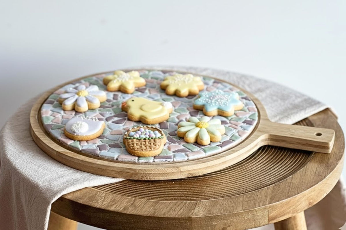 Mosaik-Servierbrett rund – DIY-Bastelset – Abbildung 1